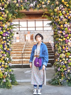 「ロールアップ」｜「アイテム（ワンピース/ドレス）」を使った、くれあさん（レディース・158cm）の夏コーディネート
