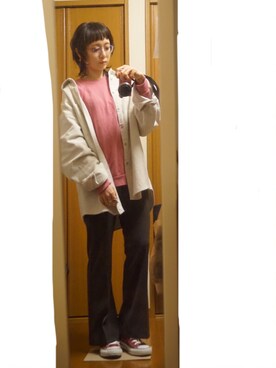 「BASQUE magenta（バスクマゼンタ）のアイテム（スラックス）」を使った、くれあさん（レディース・158cm）の冬コーディネート