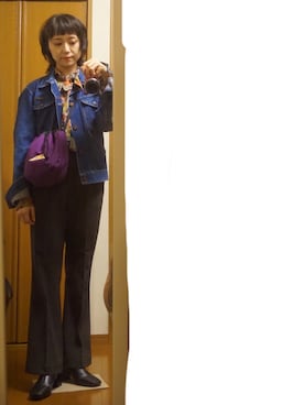 「BASQUE magenta（バスクマゼンタ）のアイテム（スラックス）」を使った、くれあさん（レディース・158cm）の冬コーディネート