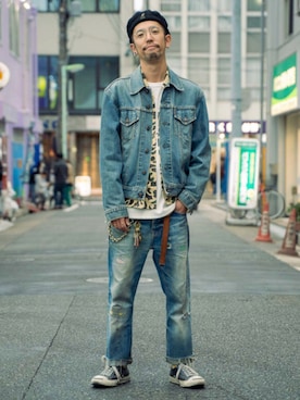 「MR.OLIVE（ミスターオリーブ）のアイテム」を使った、Kennyさん（メンズ・171cm）の春コーディネート