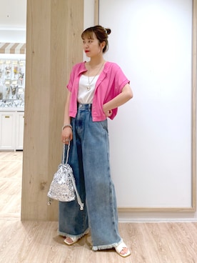 「DISCOAT（ディスコート）のアイテム（ブーツ）」を使った、erina♡さん（レディース・155cm）の夏コーディネート