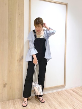 「COOLなこのコが仲間入り」｜「アイテム（オールインワン・サロペット）」を使った、erina♡さん（レディース・155cm）の夏コーディネート