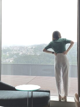 「WHITE（ホワイト）のアイテム」を使った、まさん（レディース・155cm）の秋コーディネート