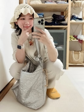 「アイテム（つなぎ/オールインワン）」を使った、あきさん（レディース・155cm）の秋コーディネート