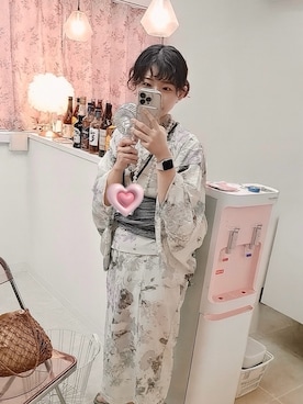 「アイテム（浴衣）」を使った、あきさん（レディース・155cm）の秋コーディネート