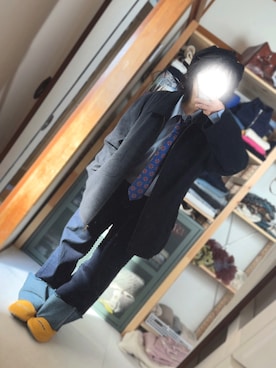 「アイテム（ネクタイ）」を使った、あきさん（レディース・155cm）の秋コーディネート