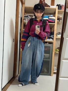 「KANGOL（カンゴール）のアイテム」を使った、あきさん（レディース・155cm）の秋コーディネート