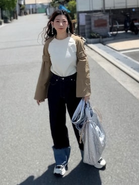 「Happy John（ハッピージョン）のアイテム」を使った、あきさん（レディース・155cm）の春コーディネート