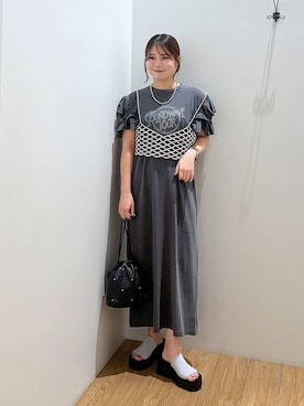 「アイテム（その他トップス、シルバー系）」を使った、Lunaさん（レディース・155cm）の夏コーディネート