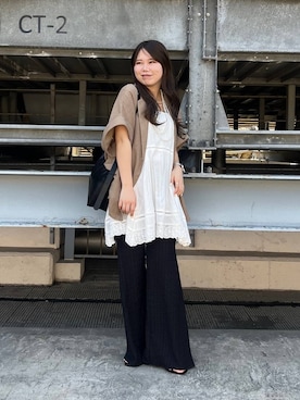 Lunaさんの「パールタレンネックレス　249411」を使ったコーディネート