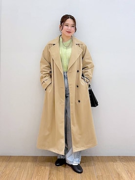 「LOWRYS FARM」｜「アイテム（トレンチコート）」を使った、Lunaさん（レディース・155cm）の春コーディネート