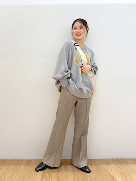 「LOWRYS FARM（ローリーズファーム）のステンレスプレートネックレス　973053（ネックレス）」を使った、Lunaさん（レディース・154cm）の秋コーディネート