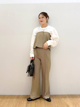 「LOWRYS FARM（ローリーズファーム）のステンレスプレートネックレス　973053（ネックレス）」を使った、Lunaさん（レディース・154cm）の秋コーディネート