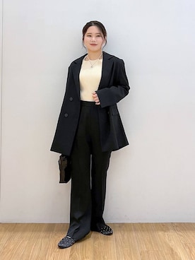 「LOWRYS FARM（ローリーズファーム）のステンレスプレートネックレス　973053（ネックレス）」を使った、Lunaさん（レディース・155cm）の冬コーディネート