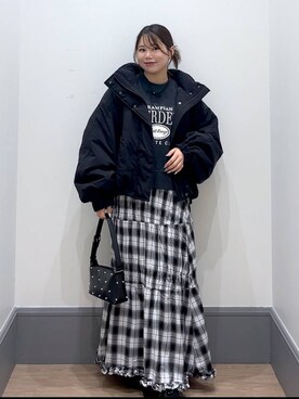 「アイテム（その他アウター、ブラック系）」を使った、Lunaさん（レディース・155cm）の秋コーディネート