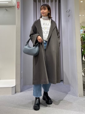 「Rouge vif（ルージュヴィフ）のアイテム（チェスターコート）」を使った、Serenaさん（レディース・164cm）の冬コーディネート