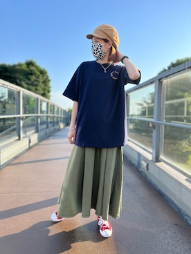 「AVIREX（アヴィレックス）のアイテム（チュニック）」を使った、はるさん（レディース・162cm）の夏コーディネート