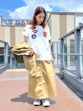 「みんなの白Tフェス」｜「アイテム（ブルゾン）」を使った、はるさん（レディース・162cm）の夏コーディネート