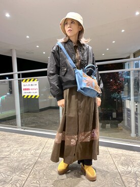 「AVIREX（アヴィレックス）のアイテム（シャツワンピース）」を使った、はるさん（レディース・162cm）の秋コーディネート