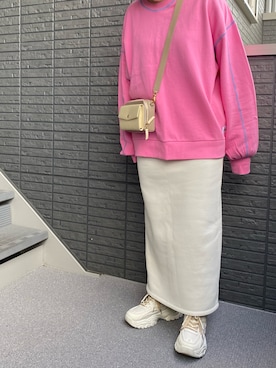 「CIAOPANIC TYPY（チャオパニックティピー）のアイテム（スウェット）」を使った、kanaさん（レディース・158cm）の春コーディネート