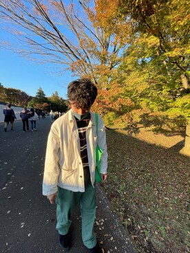 「FREAK'S STORE（フリークスストア）のアイテム（Blouson、ホワイト系）」を使った、わたぼうさん（メンズ・171cm）の秋コーディネート