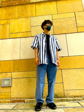 「BEAMS LIGHTS（ビームスライツ）のアイテム（Tops、ホワイト系）」を使った、わたぼうさん（メンズ・171cm）の夏コーディネート