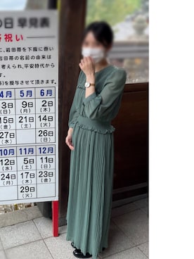 「JELLY BEANS（ジェリービーンズ）の【レイン対応】金具ビットレインローファー(309-7237)JELLY BEANS(ジェリービーンズ)（レインシューズ）」を使った、amamさん（レディース・155cm）の冬コーディネート