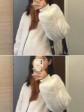 「coca（coca）（コカ）のアイテム（ブルゾン）」を使った、amamさん（レディース・155cm）の冬コーディネート