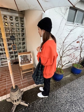 「GLOBAL WORK（グローバルワーク）のアイテム（トートバッグ、その他）」を使った、なつさん（レディース・164cm）の冬コーディネート