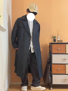 「CASPER JOHN（キャスパージョン）のアイテム（トレンチコート）」を使った、ハナウタさん（メンズ・163cm）の春コーディネート