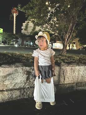 「SHEINのアイテム（帽子）」を使った、mさん（レディース・80cm）の夏コーディネート