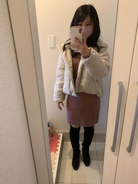 「NWITH.」｜じゅんな♥さん（レディース・157cm）の冬コーディネート