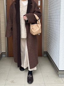 Kastane（カスタネ）の「チェックリバーシブルチェスターロング