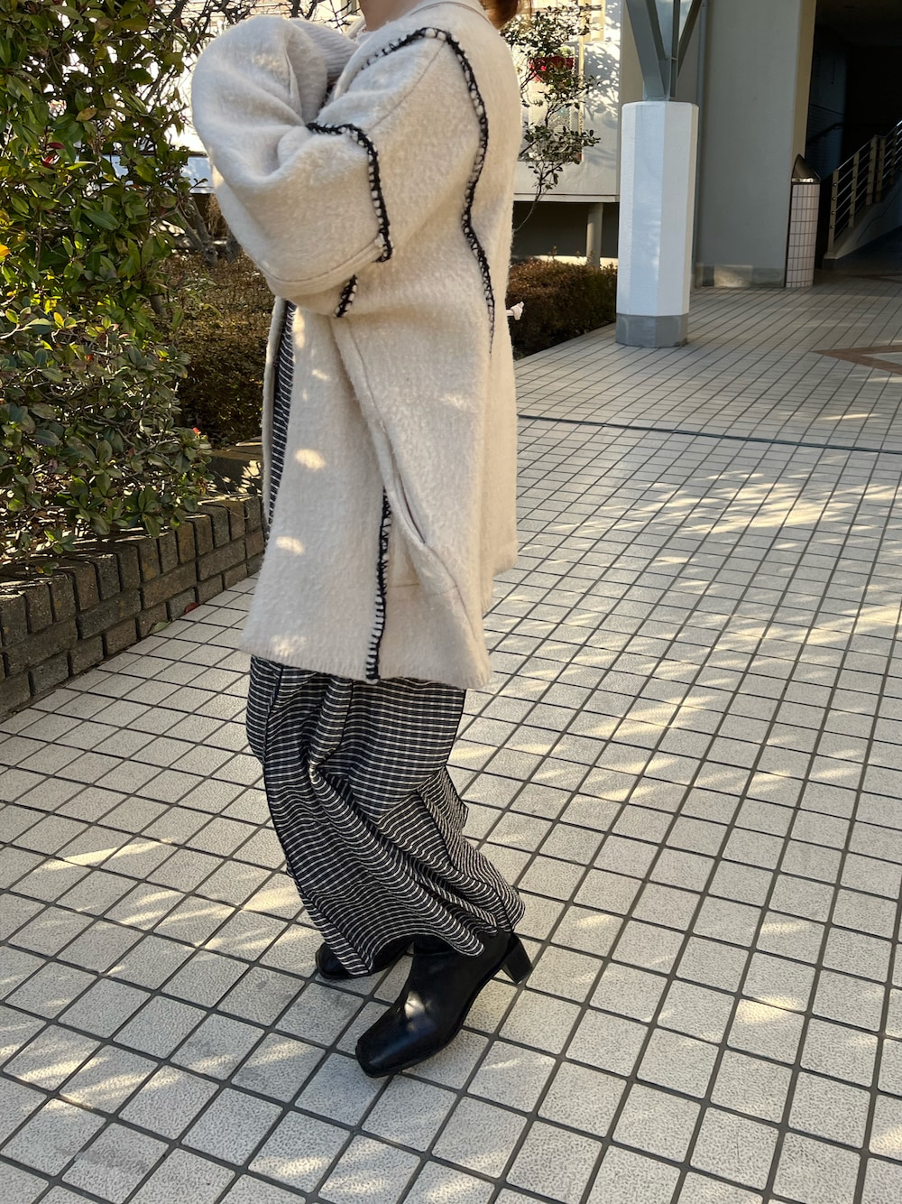紐付き配色ステッチニットガウン/カーディガン 紐付き配色ステッチニットガウン/カーディガンを使ったショップ