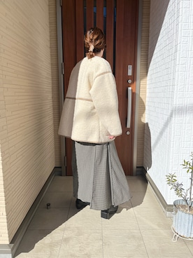 「Kastane」｜「アイテム（ムートンコート）」を使った、Rさん（レディース・156cm）の秋コーディネート
