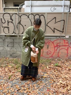 「アイテム（ミリタリージャケット）」を使った、KIMさん（レディース・160cm）の冬コーディネート