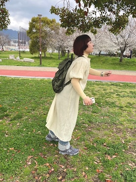 「花見」｜「アイテム（ワンピース/ドレス）」を使った、KIMさん（レディース・160cm）の春コーディネート