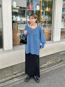 「Kastane（カスタネ）のアイテム（ニット/セーター）」を使った、こなつさん（レディース・155cm）の秋コーディネート