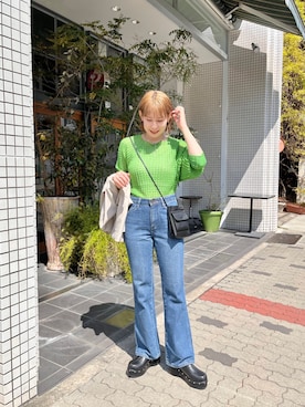 「Kastane」｜「アイテム（スリッポン）」を使った、こなつさん（レディース・155cm）の春コーディネート