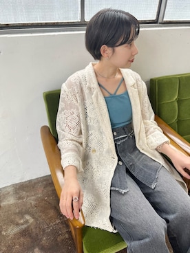 Kastaneのデニムパンツを使った「レース」の人気ファッション