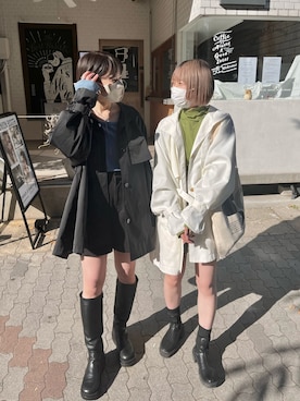 「Kastane（カスタネ）のアイテム（トレンチコート）」を使った、こなつさん（レディース・155cm）の冬コーディネート