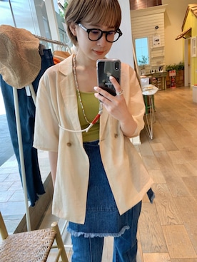 「ピスタチオ」｜「アイテム（キャミソール）」を使った、こなつさん（レディース・155cm）の夏コーディネート