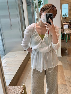 「ピスタチオ」｜「アイテム（キャミソール）」を使った、こなつさん（レディース・155cm）の夏コーディネート