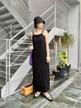 「Kastane（カスタネ）のクローシュHAT（ハット）」を使った、こなつさん（レディース・155cm）の春コーディネート