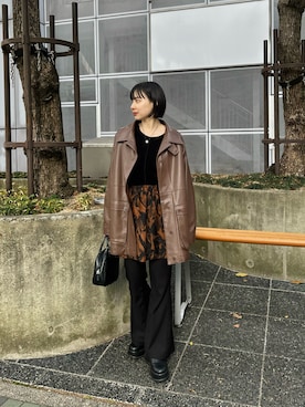 「Kastane」｜「アイテム（その他アウター）」を使った、こなつさん（レディース・158cm）の冬コーディネート