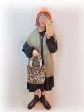 「しまむら（シマムラ）のアイテム（ミリタリージャケット）」を使った、まる☺︎さん（レディース・157cm）の秋コーディネート