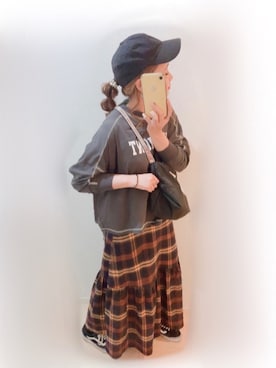「sakishimatokyo」｜「アイテム（帽子）」を使った、まる☺︎さん（レディース・157cm）の秋コーディネート