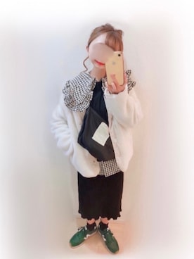 「sakishimatokyo（サキシマトーキョー）のアイテム（ブルゾン）」を使った、まる☺︎さん（レディース・157cm）の冬コーディネート
