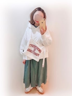 「ジャーマントレーナー」｜「アイテム（ワンピース/ドレス）」を使った、まる☺︎さん（レディース・157cm）の春コーディネート