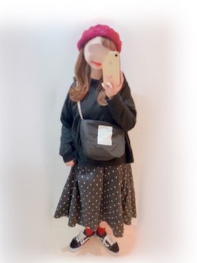 「ハロウィン」｜「アイテム（ハンチング/ベレー帽）」を使った、まる☺︎さん（レディース・157cm）の秋コーディネート